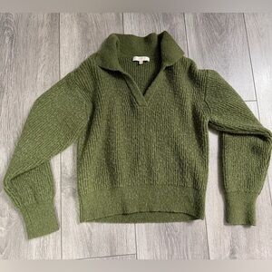 Wayf Collared Green Sweater Size XS